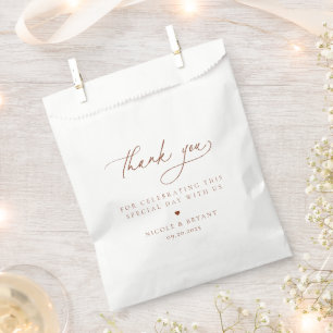 Sachets En Papier Desert Sienna Minimaliste Merci Mariage