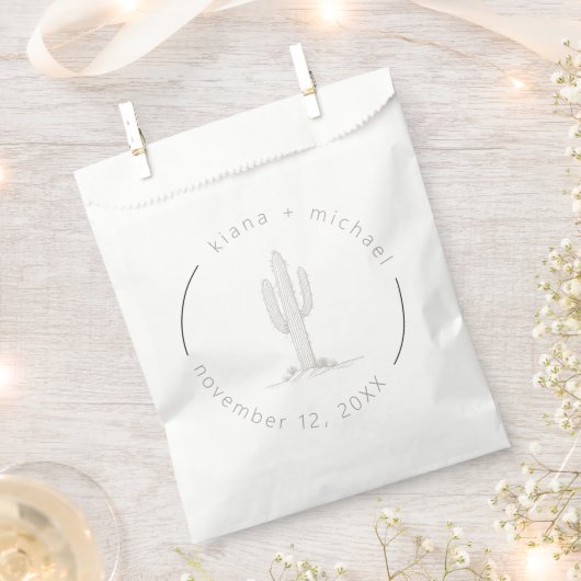 Sachets En Papier Desert Vibes Mariage Cactus Motif ID1019 (Coupé)
