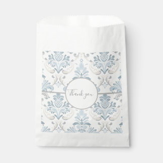 Sachets En Papier Design de défilement bleu et gris