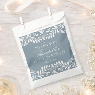 Sachets En Papier Dessert de Baby shower de garçon Fiesta Blue Dusty