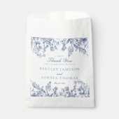 Sachets En Papier Dessert de Mariage Floral de la Chinoiserie Bleue (Devant)