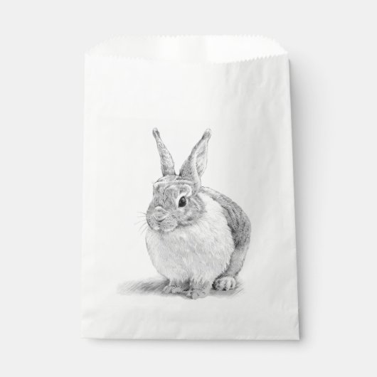 Sachets En Papier Dessin au crayon de lapin mignon (Devant)