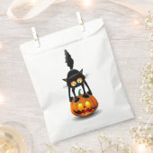 Sachets En Papier Dessin d'Halloween au chat effrayé sur Citrouille (Coupé)