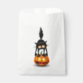 Sachets En Papier Dessin d'Halloween au chat effrayé sur Citrouille (Devant)