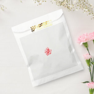 Sachets En Papier dessin d'une fleur rouge sur un arrière - plan bla