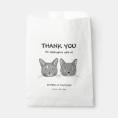 Sachets En Papier Dessin main de couple de chats Merci personnalisé (Devant)