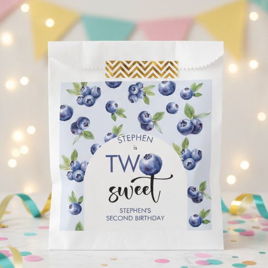 Sachets En Papier Deux anniversaire de enfant de bleuets doux
