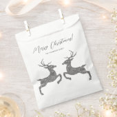 Sachets En Papier Deux Cerfs En Parties scintillant Argent Faux Avec (Coupé)