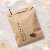 Sachets En Papier Deux Coeurs modernes Noms personnalisés Date Maria (Coupé)