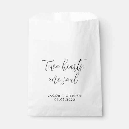 Sachets En Papier Deux coeurs, une âme mariage confetti (Devant)