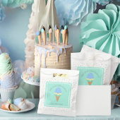 Sachets En Papier Deux cône de crème glacée bleu sucré 2e anniversai