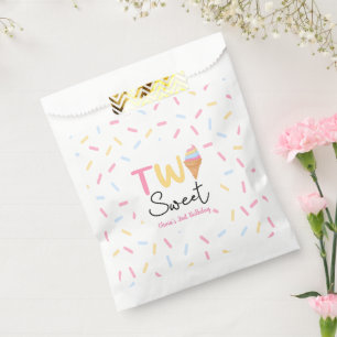 Sachets En Papier Deux crème glacée douce Deuxième fête d'anniversai