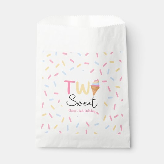 Sachets En Papier Deux crème glacée douce Deuxième fête d'anniversai (Devant)