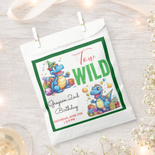 Sachets En Papier Deux Dino Wild Party Boy Dinosaur 2e anniversaire