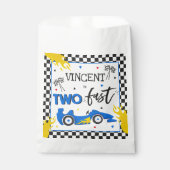 Sachets En Papier Deux fête d'anniversaire rapide Blue Race Car 2e a (Devant)
