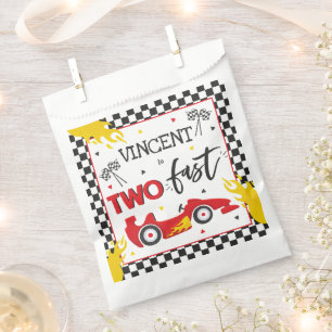 Sachets En Papier Deux fête d'anniversaire rapide Red Race Car 2e an