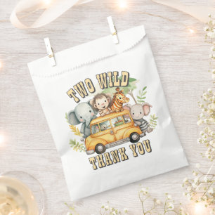 Sachets En Papier Deux garçons sauvages anniversaire safari animaux