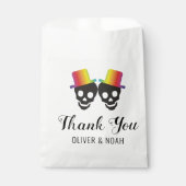 Sachets En Papier Deux mariés et confetti Merci gay mariage (Devant)