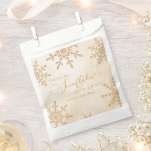 Sachets En Papier Deux petits flocons de neige Baby shower jumeaux d