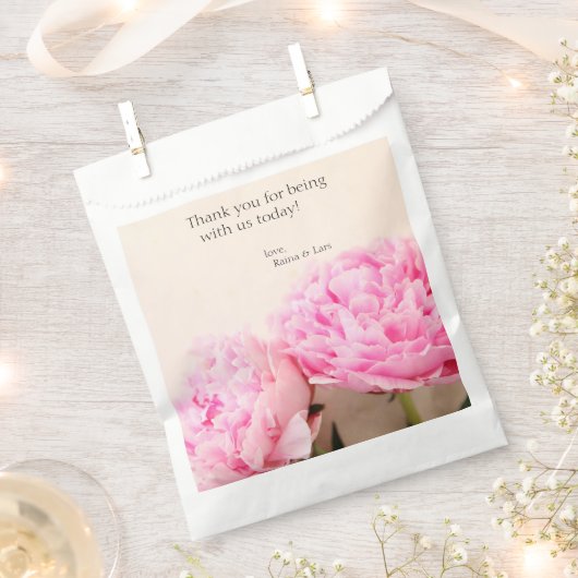 Sachets En Papier Deux pivoines roses (Coupé)