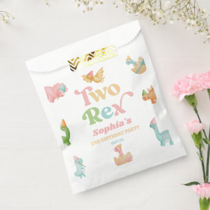 Sachets En Papier Deux Rex Dinosaur 2ème fête d'anniversaire