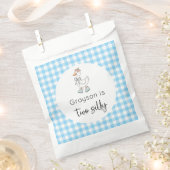 Sachets En Papier Deux sots Oie Bleu Anniversaire (Coupé)