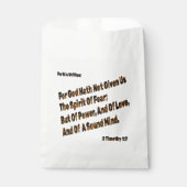Sachets En Papier Dieu Ne Nous A Pas Donné L'Esprit De La Peur (Devant)