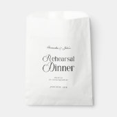 Sachets En Papier Dîner de répétition chic moderne, merci (Devant)