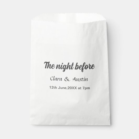 Sachets En Papier Dîner de répétition la veille simple minimal m (Devant)