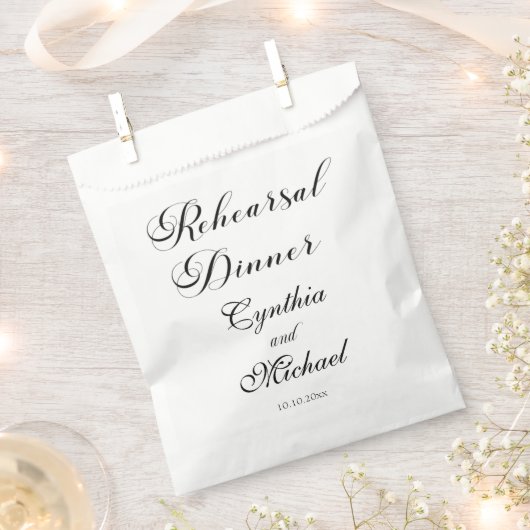 Sachets En Papier Dîner de répétition Mariage de script moderne (Coupé)