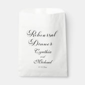 Sachets En Papier Dîner de répétition Mariage de script moderne (Devant)