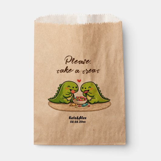 Sachets En Papier Dino cool mangeant des bonbons (Devant)