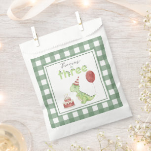 Sachets En Papier Dinosaur aquarelle 3e anniversaire