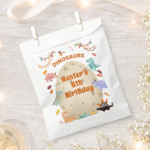 Sachets En Papier Dinosaur fête d'anniversaire avec l'oeuf géant Din