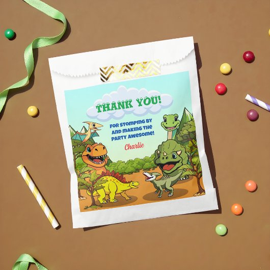 Sachets En Papier Dinosaur Jurassic Prehistory Cute Cartoon Party