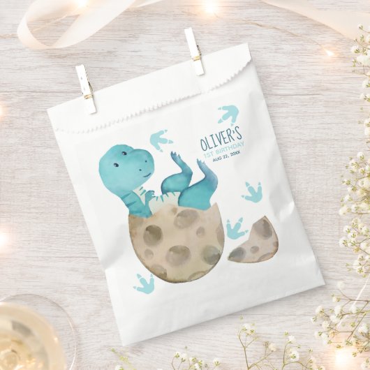 Sachets En Papier Dinosaur T-Rex Boy 1ère fête d'anniversaire (Coupé)