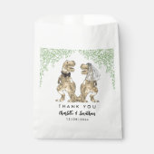 Sachets En Papier Dinosaur thème Mariage Merci (Devant)