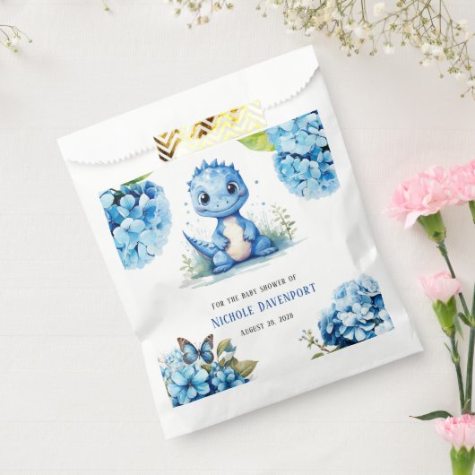 Sachets En Papier Dinosaure Bleu mignon avec Baby shower garçon Flor (Scellé)