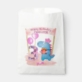 Sachets En Papier Dinosaure Cute Girly 3 ans Anniversaire (Devant)
