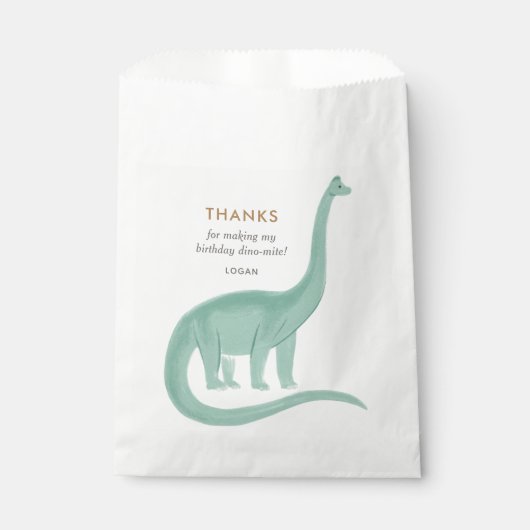 Sachets En Papier Dinosaure minimum fête d'anniversaire (Devant)