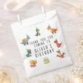 Sachets En Papier Dinsoaur anniversaire, aquarelle t-rex, sac de fav (Coupé)