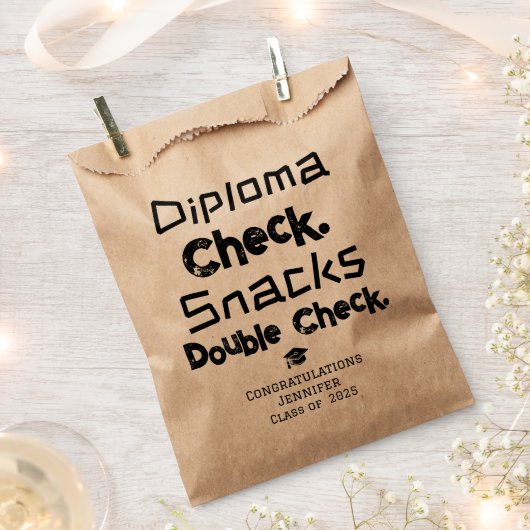 Sachets En Papier Diplôme. Diplome? Vérifie. Snacks ? Vérifie. Kraft (Coupé)