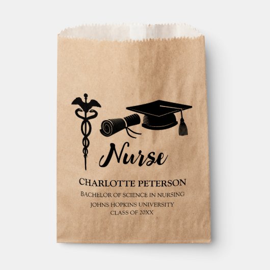 Sachets En Papier Diplôme en infirmière Goodie (Devant)
