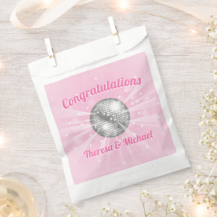 Sachets En Papier Disco Ball Baby shower fille rose Super