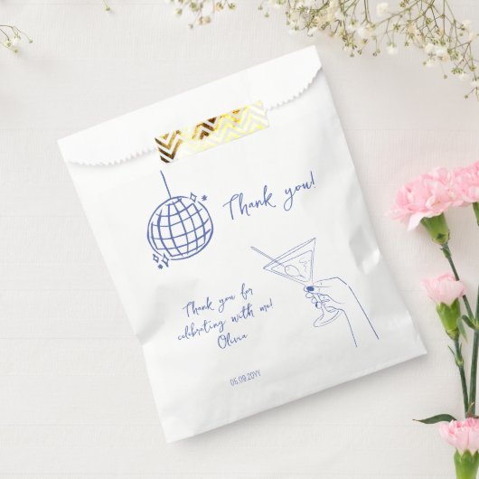 Sachets En Papier Disco Ball Retro Anniversaire cocktail merci pour (Scellé)