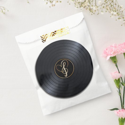 Sachets En Papier Disque Vinyle Notes de Musique Amour (Scellé)