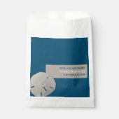 Sachets En Papier Dollar de sable, Mariage Ocean Blue Beach (Devant)