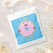 Sachets En Papier Donut glacé rose joyeux dessin animé (Coupé)