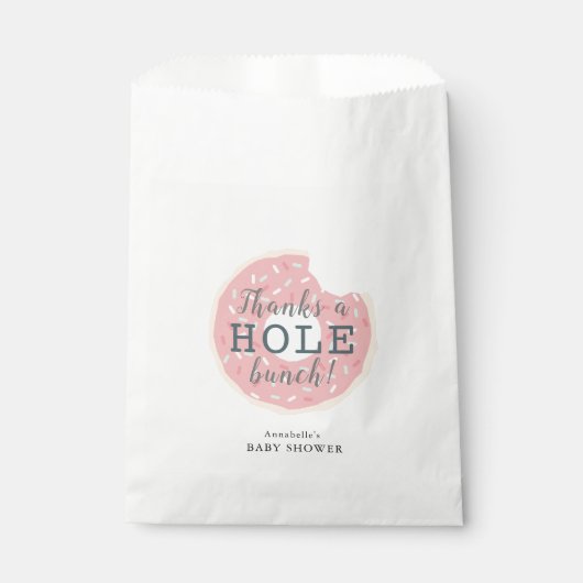 Sachets En Papier Donut rose grâce à un Baby shower à manches (Devant)