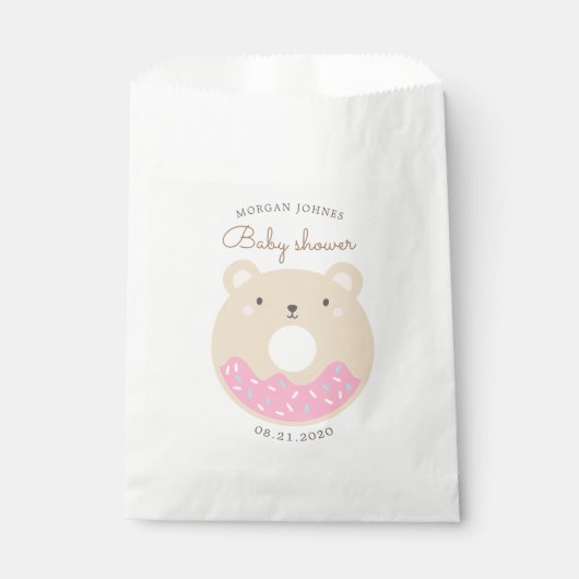 Sachets En Papier Donuts d'animaux Baby shower mignon Monogramme (Devant)